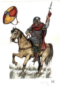Idade Média: soldado da cavalaria pesada carolíngia. Século VIII de Giorgio Albertini