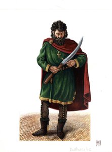 Idade Média: soldado da guarda varangiana (ou guarda varegue), corpo de elite do exército bizantino de Giorgio Albertini
