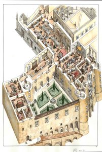 Reconstrução do piso nobre do Palácio Ducal de Urbino, em Itália. Foi construído pelo Duque Federico da Montefeltro (Frederico de Montefeltre, Duque de Urbino) no século XV.