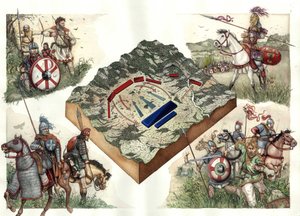 Guerra dos Godos (535-553) entre os bizantinos e os ostrogodos: a batalha de Taginae, em julho de 552, que permitiu aos bizantinos de Justiniano dominar Roma a partir de Ravena.