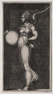 Figura alegórica segurando uma esfera, meados dos anos 1560. de Giorgio Ghisi