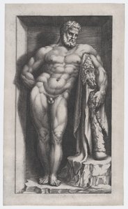 O Hércules Farnese, século XVI., século XVI. de Giorgio Ghisi