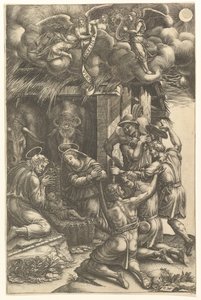 A Adoração dos Pastores, final da década de 1570. de Giorgio Ghisi
