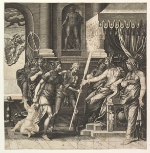 A Calúnia de Apelles, 1560. de Giorgio Ghisi