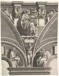 A Sibila Eritreia, da série de Profetas e Sibilas na Capela Sistina, 1570-75. de Giorgio Ghisi