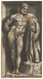 O Farnese Hércules, final dos anos 1570. de Giorgio Ghisi