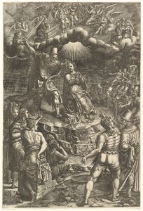 O matrimônio de Santa Bárbara, final dos anos 1570. de Giorgio Ghisi