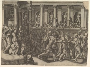 A zombaria dos prisioneiros, ca. 1540 de Giorgio Ghisi
