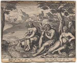 A parábola do semeador e da semente: a semente caindo pelo caminho (depois de Gerard Van Groeningen, ativo Antuérpia 1563-1573) de Giorgio Ghisi