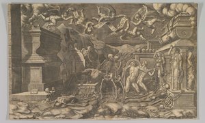 A Visão de Ezequiel, 1554 republicada em 1595. de Giorgio Ghisi