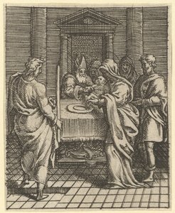 Virgem das Dores: A Apresentação no Templo, um dos nove compartimentos circundantes ..., em 1575. de Giorgio Ghisi