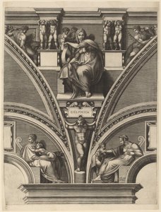 A Sibila Delfos de Giorgio Ghisi after Michelangelo