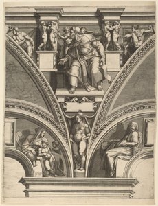 O Profeta Ezequiel de Giorgio Ghisi after Michelangelo