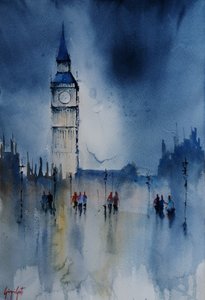 Reflexos da chuva no Big Ben