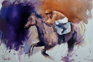 Cavalo de corrida dinâmico de Giorgio Gosti