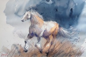 Cavalo Enérgico Azul de Giorgio Gosti