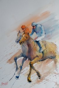 Cavalos de corrida a galope de Giorgio Gosti