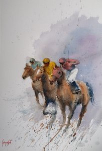 Cavalos de corrida a galope