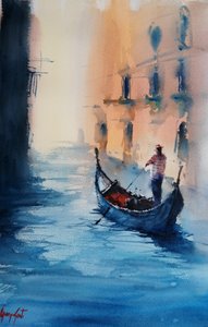 Gôndola Dourada de Veneza de Giorgio Gosti