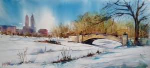 Ponte do Parque Municipal Coberta de Neve de Giorgio Gosti