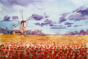 Campo de papoilas em plena floração de Giorgio Gosti