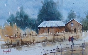 Caminho de inverno até às cabanas de Giorgio Gosti
