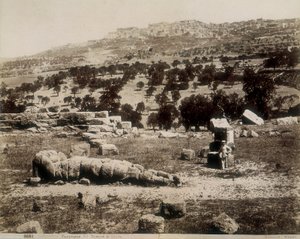 Agrigento: uma vista das ruínas do Templo de Júpiter de Giorgio Sommer