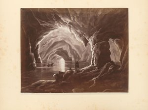 Reprodução fotográfica de uma gravura da Grotta Azzurra em Capri de Giorgio Sommer