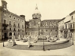 Fonte de Pretoria, Palermo, Itália, fotografia de Giorgio Sommer de Giorgio Sommer