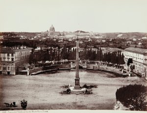Vista da Piazza del Popolo desde Pincio (ou Colina Pinciano), Roma de Giorgio Sommer