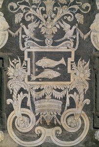 Figuras alegóricas e signos zodiacais, de Giorgio Vasari, Tommaso Battista del Verrocchio e Alessandro Forzori, Palazzo dei Cavalieri ou Palazzo della Carovana, Piazza dei Cavalieri, Pisa, Toscana, Itália de Giorgio Vasari