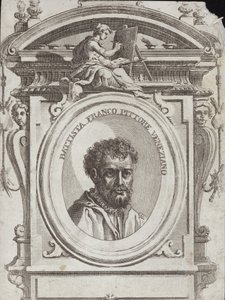 Batista Franco Veneziano, nascido como Giovanni Battista Franco, um artista italiano. Gravura Giorgio Vasari de Giorgio Vasari