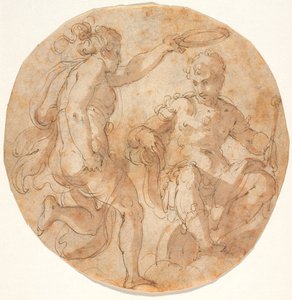 Florentia coroando Cosimo eu entronizado nas nuvens de Giorgio Vasari