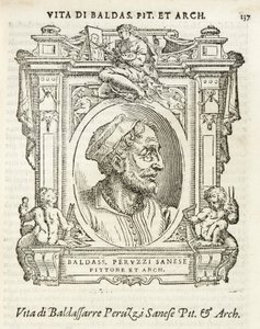 Milão, Biblioteca Braidense, Vite de piv excellent, Giorgio Vasari 1568, Baldassarre Peruzzi de Giorgio Vasari