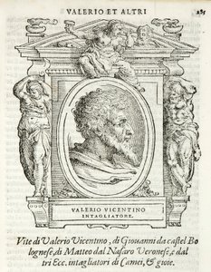 Milão, Biblioteca Braidense, Vite de piv excellent, Giorgio Vasari 1568, Valerio Belli chamado Valerio Vicentino de Giorgio Vasari