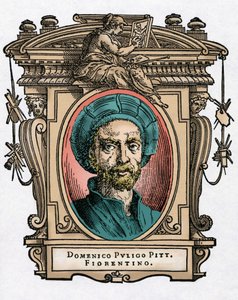 Retrato de Domenico PULIGO [1492-1527] Pintor italiano. Gravura do prazer "" Vive dos mais excelentes pintores, escultores e arquitectos "" (Le Vite de