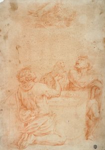 Sacrifício de Caim e Abel, com Deus Pai Acima de Giorgio Vasari