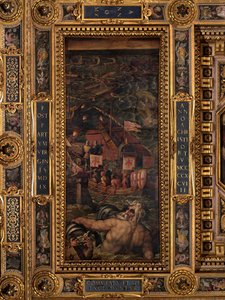 Batalha marítima entre florentinos e pisanos de Giorgio Vasari