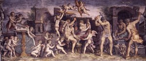 A Forja de Vulcano, 1556-1557 de Giorgio Vasari