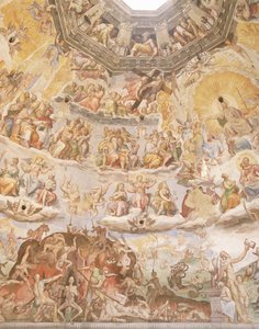 O último julgamento, detalhe da cúpula do Duomo, 1572-79 de Giorgio Vasari