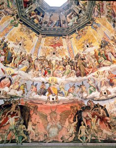 O último julgamento, detalhe da cúpula do Duomo, 1572-79 de Giorgio Vasari