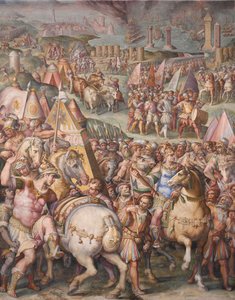 O imperador Maximiliano ergue o cerco a Livorno, 1568-1571 de Giorgio Vasari