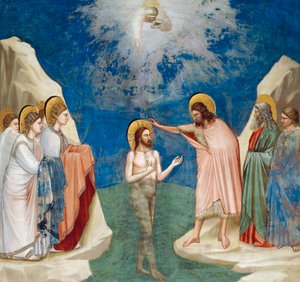 Batismo de Cristo, Detalhe da Vida e Paixão de Cristo, de Giotto de Giotto (c.1266 1337)