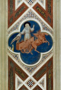 Elias sendo levado para o céu, Detalhe da Vida e Paixão de Cristo, por Giotto de Giotto (c.1266 1337)