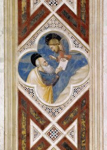 Deus ordena a Ezequiel que coma pergaminho e depois relate seu conteúdo ao povo de Israel, Detalhe dos afrescos, de Giotto de Giotto (c.1266 1337)