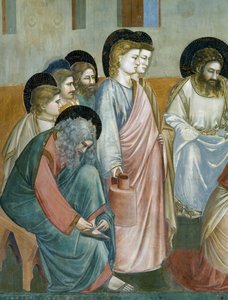 Lavagem dos pés, Detalhe da Vida e Paixão de Cristo, por Giotto de Giotto (c.1266 1337)