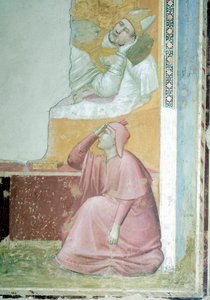 Aparição de São Francisco a Dom Guido de Assis, por Giotto (1267-1337), fresco, Pormenor, Basílica de Santa Croce, Capela Bardi, Florença de Giotto (c.1266 1337)