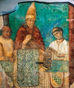 Bonifácio VIII anuncia o Ano Santo, afresco de Giotto (1267-about 1337), São João de Latrão Archbasilica, Roma, Itália