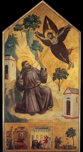 Os Estigmas de São Francisco - Tempera sobre madeira, c.1295-1300 de Giotto (c.1266 1337)