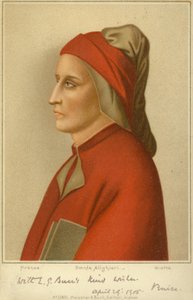 Dante Alighieri (c1265-1321), poeta italiano (cromolito) de Giotto di Bondone